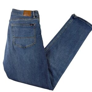 Faherty Brand Mens Jeans 35x34 Medium Wash Stretch Straight Leg Denim Indigo